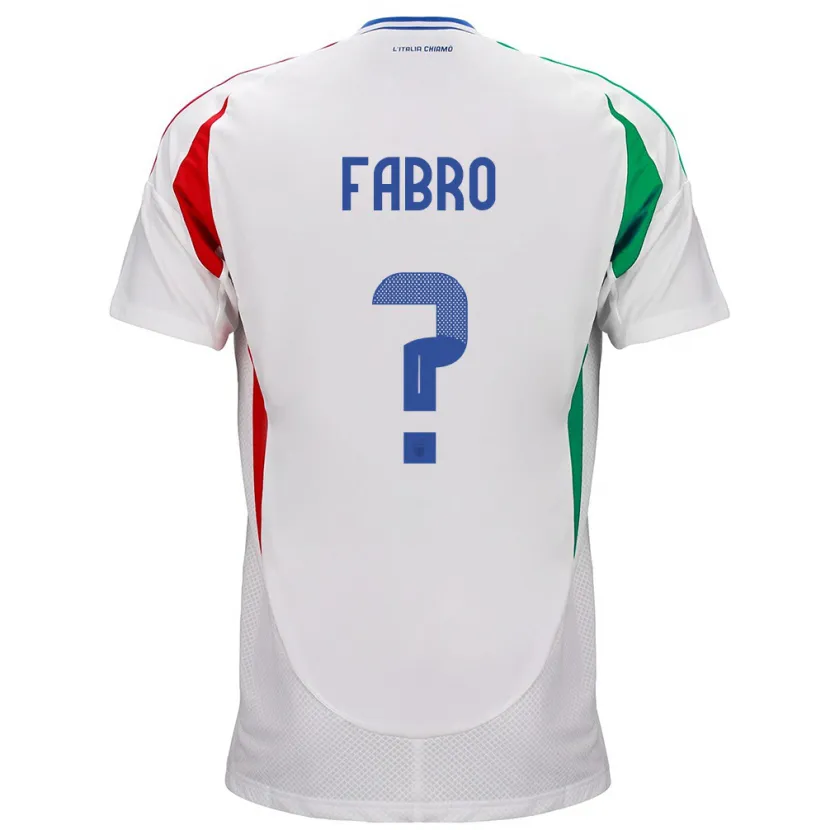 Danxen Hombre Camiseta Italia Jacopo Del Fabro #0 Blanco 2ª Equipación 24-26 La Camisa