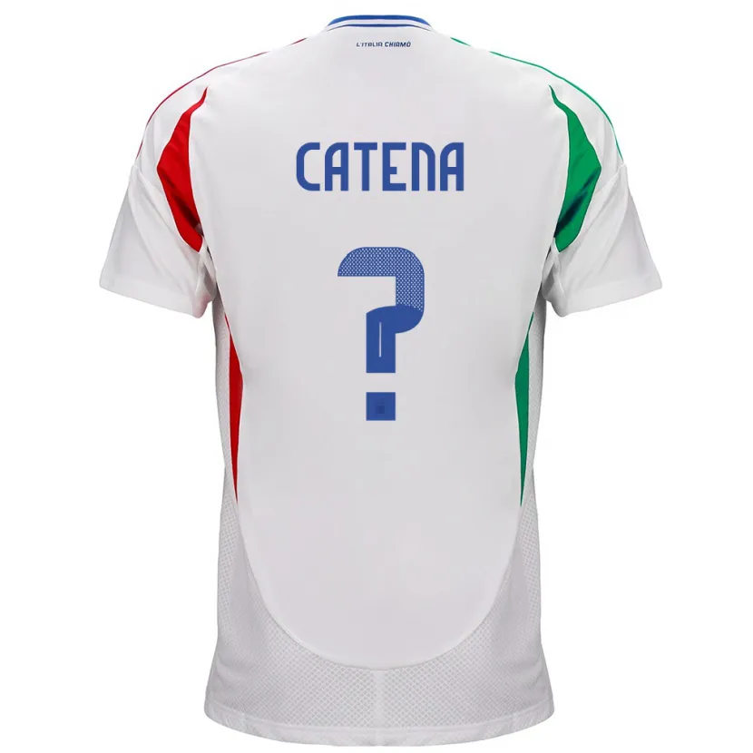 Danxen Hombre Camiseta Italia Michela Catena #0 Blanco 2ª Equipación 24-26 La Camisa