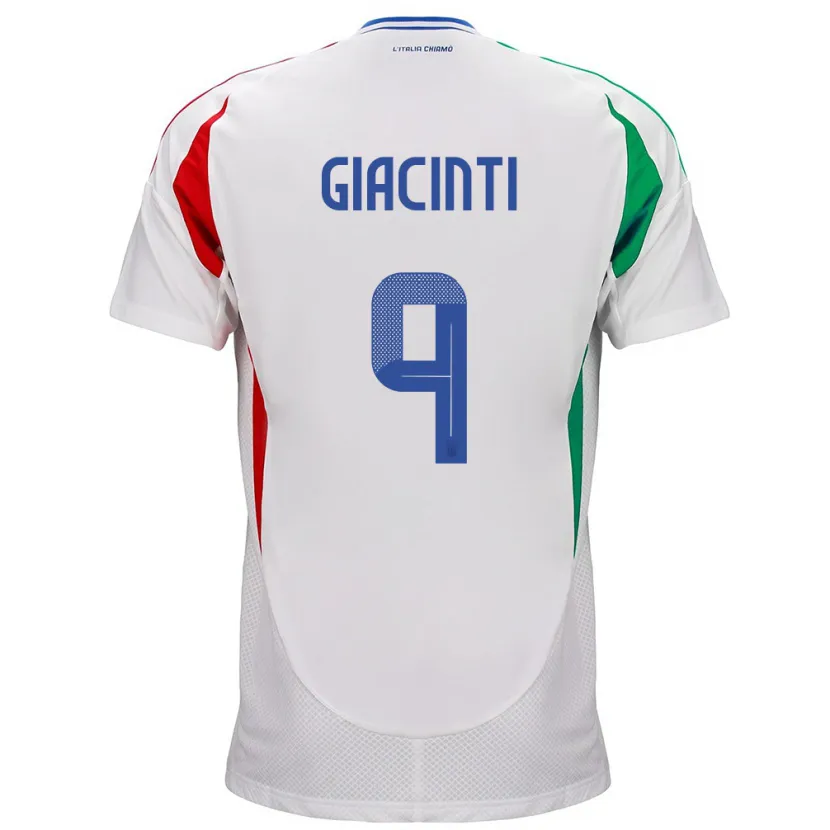 Danxen Hombre Camiseta Italia Valentina Giacinti #9 Blanco 2ª Equipación 24-26 La Camisa