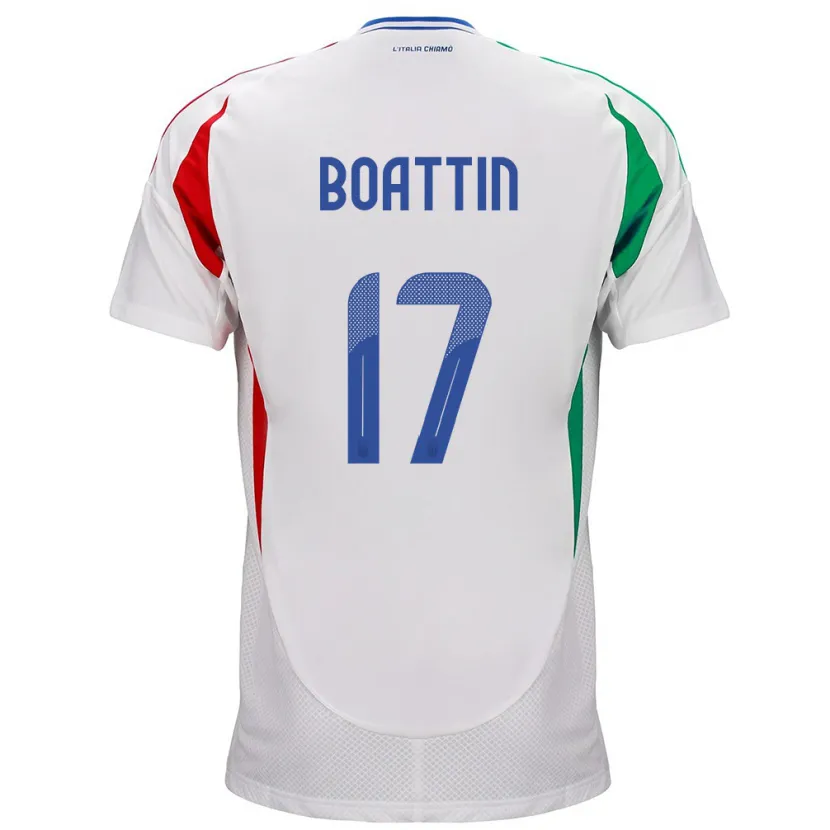 Danxen Hombre Camiseta Italia Lisa Boattin #17 Blanco 2ª Equipación 24-26 La Camisa