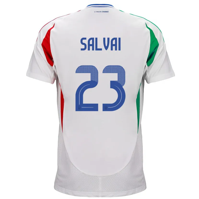 Danxen Hombre Camiseta Italia Cecilia Salvai #23 Blanco 2ª Equipación 24-26 La Camisa