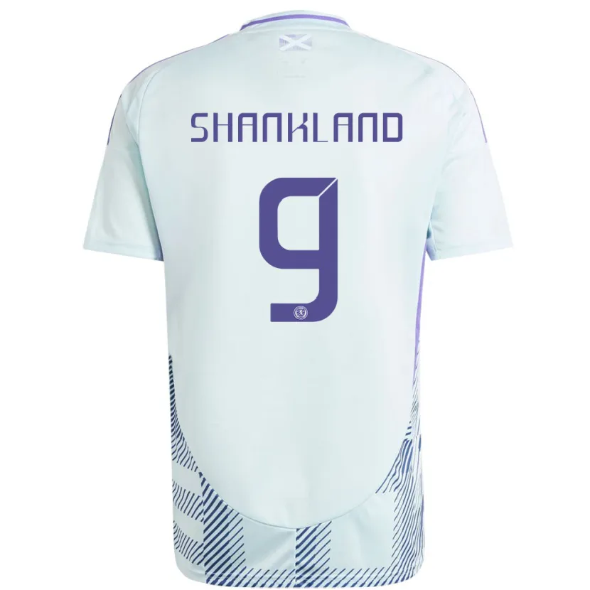 Danxen Hombre Camiseta Escocia Lawrence Shankland #9 Azul Menta Claro 2ª Equipación 24-26 La Camisa