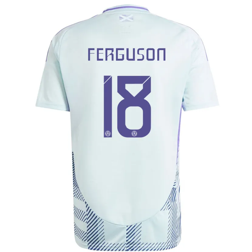 Danxen Hombre Camiseta Escocia Lewis Ferguson #18 Azul Menta Claro 2ª Equipación 24-26 La Camisa