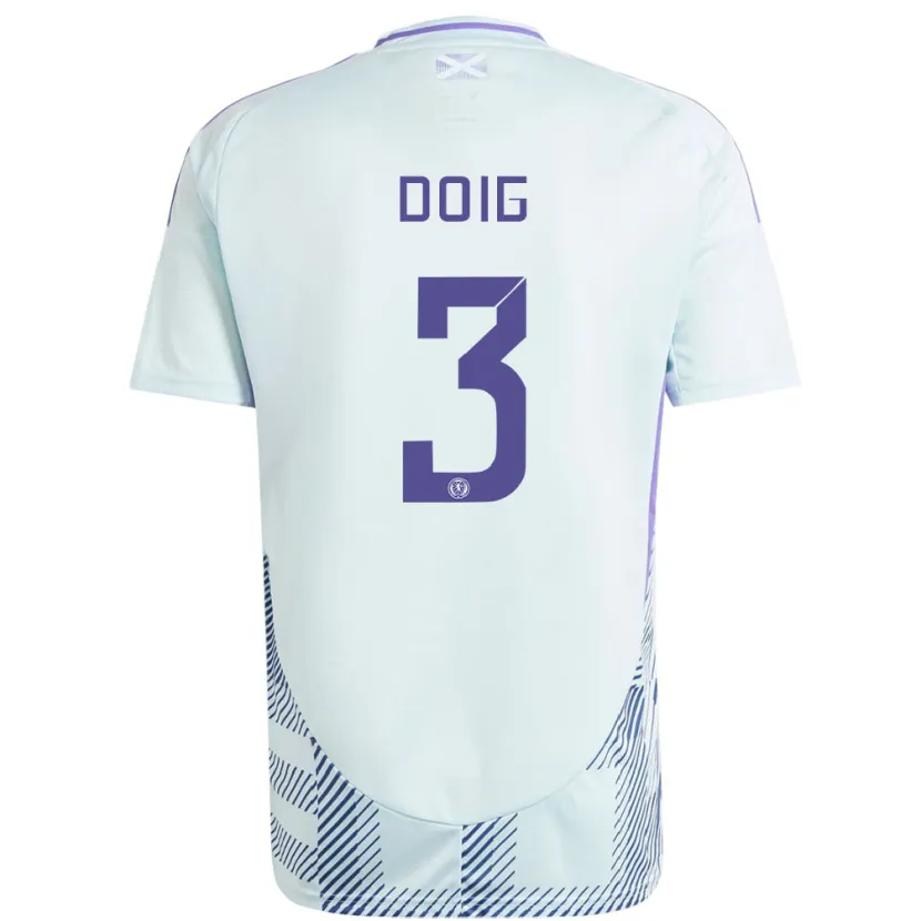 Danxen Hombre Camiseta Escocia Josh Doig #3 Azul Menta Claro 2ª Equipación 24-26 La Camisa