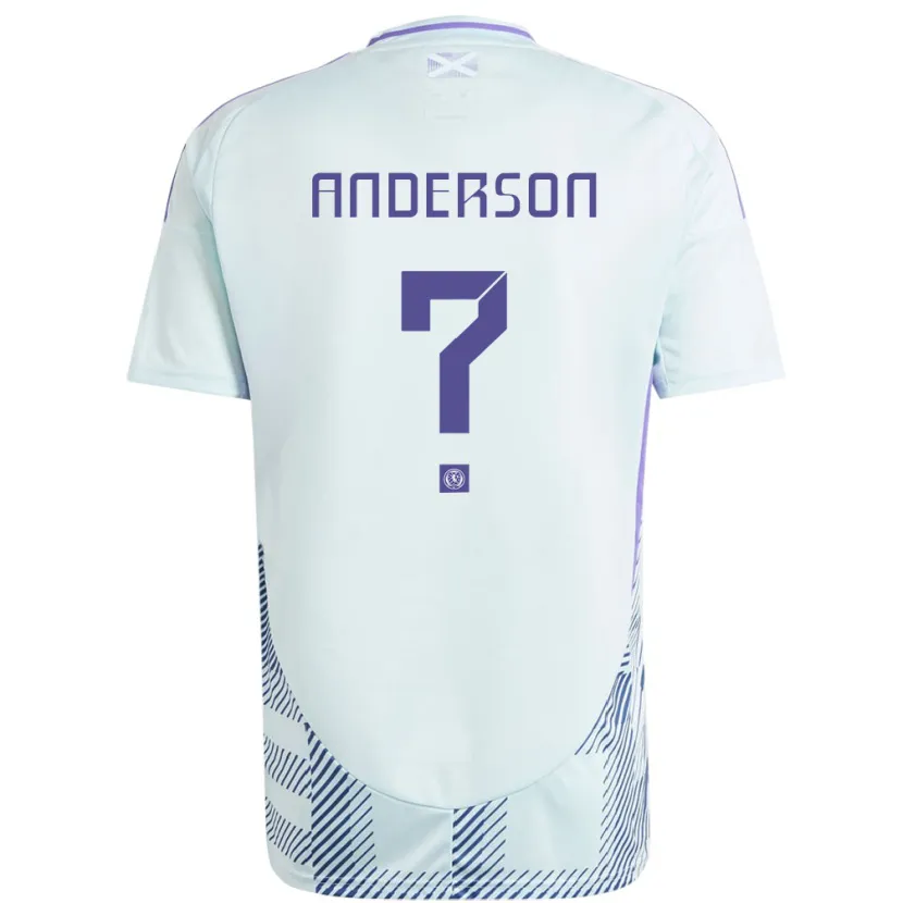 Danxen Hombre Camiseta Escocia Matthew Anderson #0 Azul Menta Claro 2ª Equipación 24-26 La Camisa