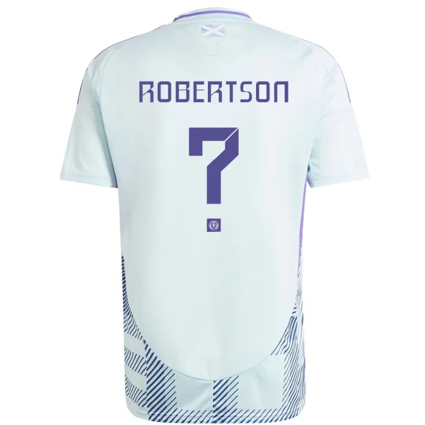 Danxen Hombre Camiseta Escocia Finlay Robertson #0 Azul Menta Claro 2ª Equipación 24-26 La Camisa