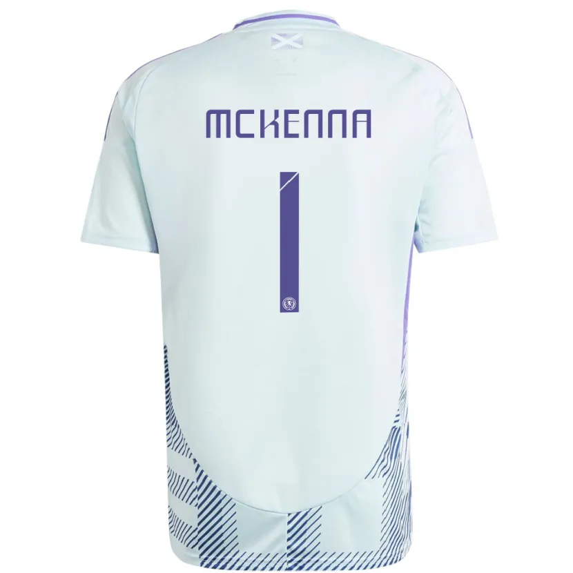 Danxen Hombre Camiseta Escocia Callan Mckenna #1 Azul Menta Claro 2ª Equipación 24-26 La Camisa