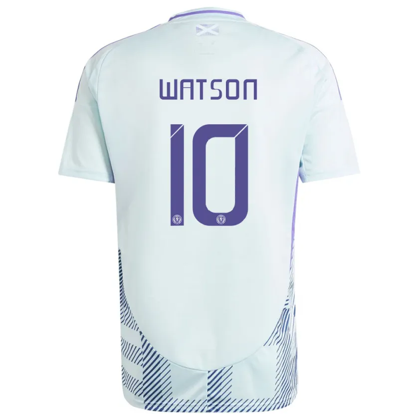 Danxen Hombre Camiseta Escocia David Watson #10 Azul Menta Claro 2ª Equipación 24-26 La Camisa