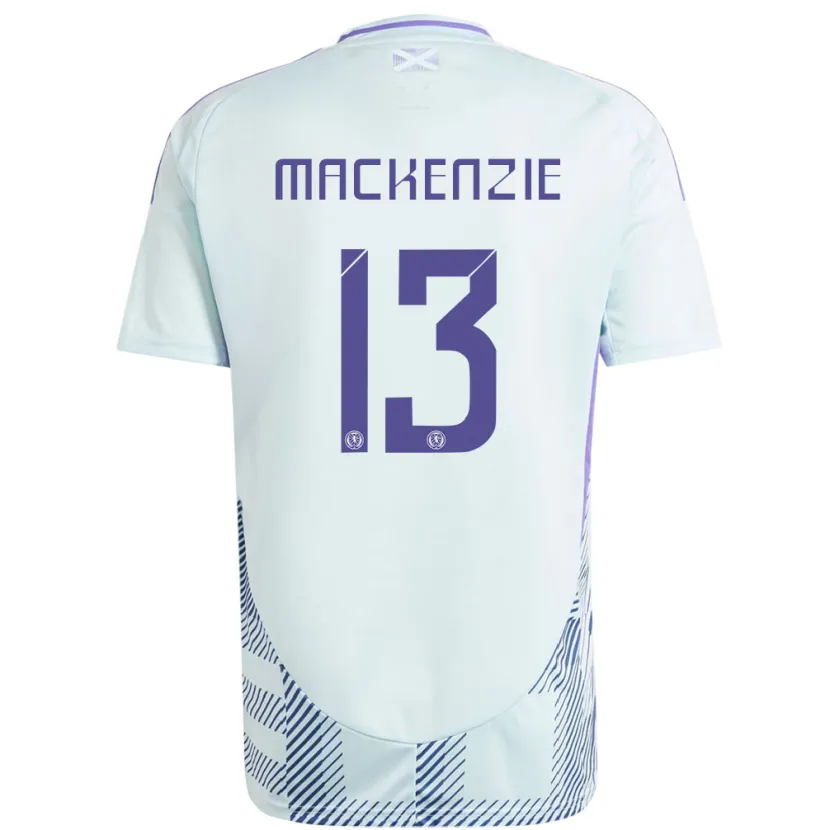 Danxen Hombre Camiseta Escocia Zander Mackenzie #13 Azul Menta Claro 2ª Equipación 24-26 La Camisa