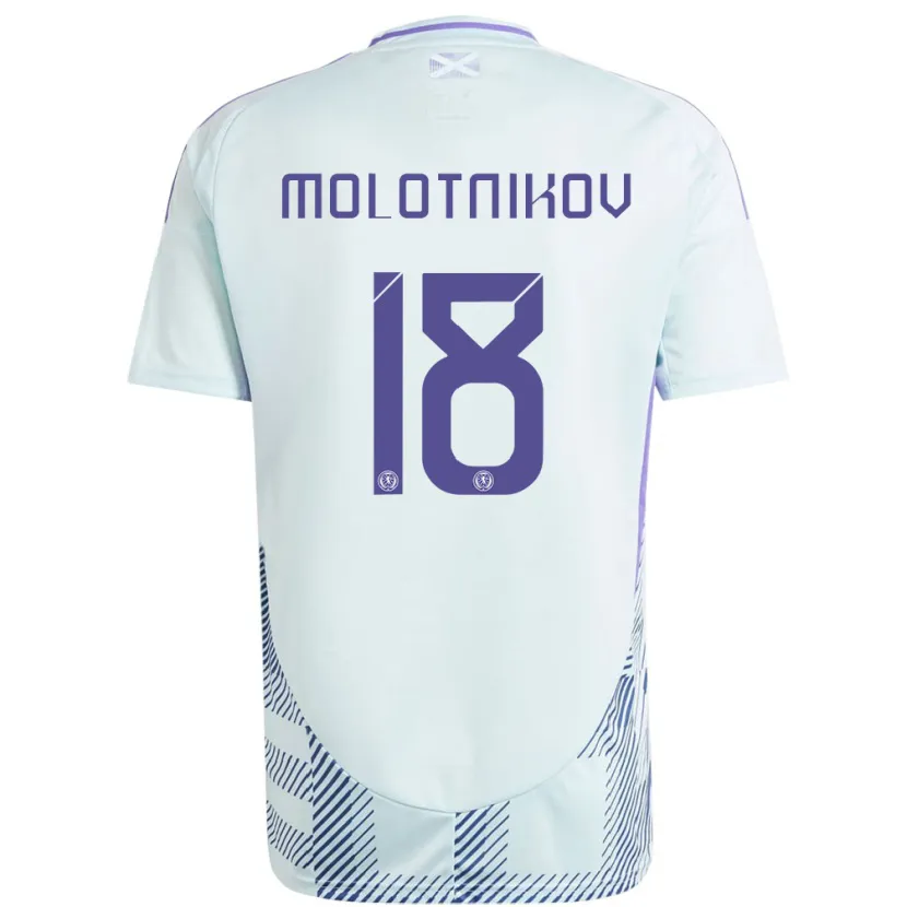 Danxen Hombre Camiseta Escocia Rudi Molotnikov #18 Azul Menta Claro 2ª Equipación 24-26 La Camisa