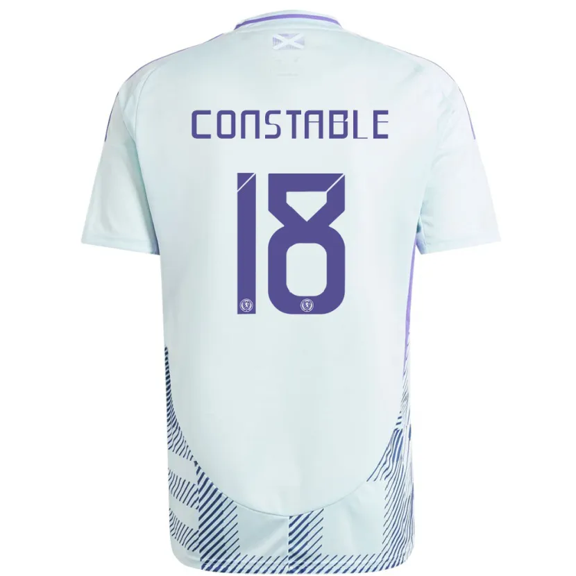 Danxen Hombre Camiseta Escocia Scott Constable #18 Azul Menta Claro 2ª Equipación 24-26 La Camisa