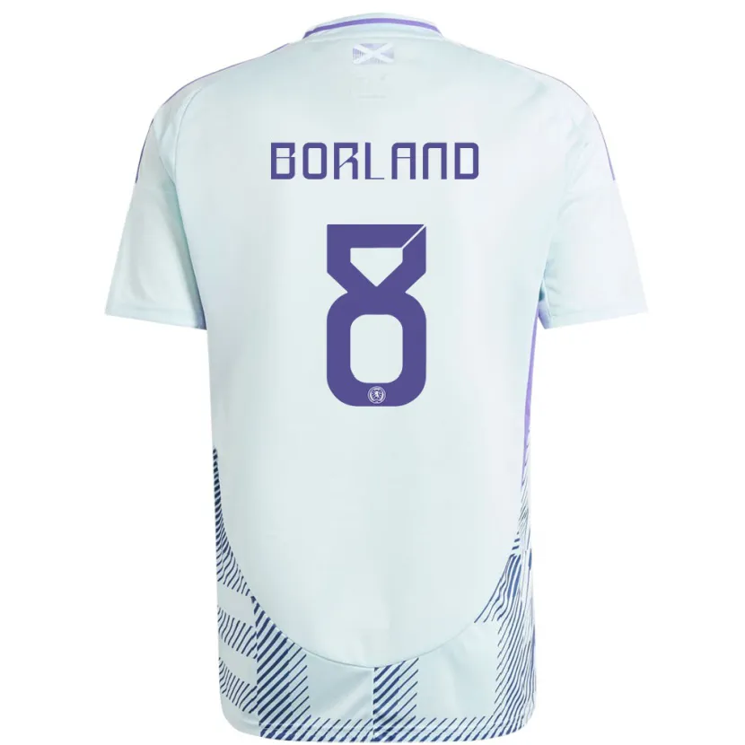 Danxen Hombre Camiseta Escocia Aidan Borland #8 Azul Menta Claro 2ª Equipación 24-26 La Camisa