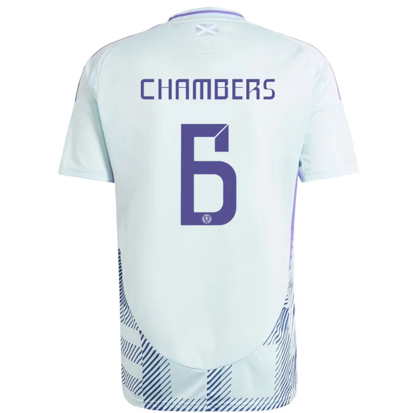 Danxen Hombre Camiseta Escocia Sam Chambers #6 Azul Menta Claro 2ª Equipación 24-26 La Camisa
