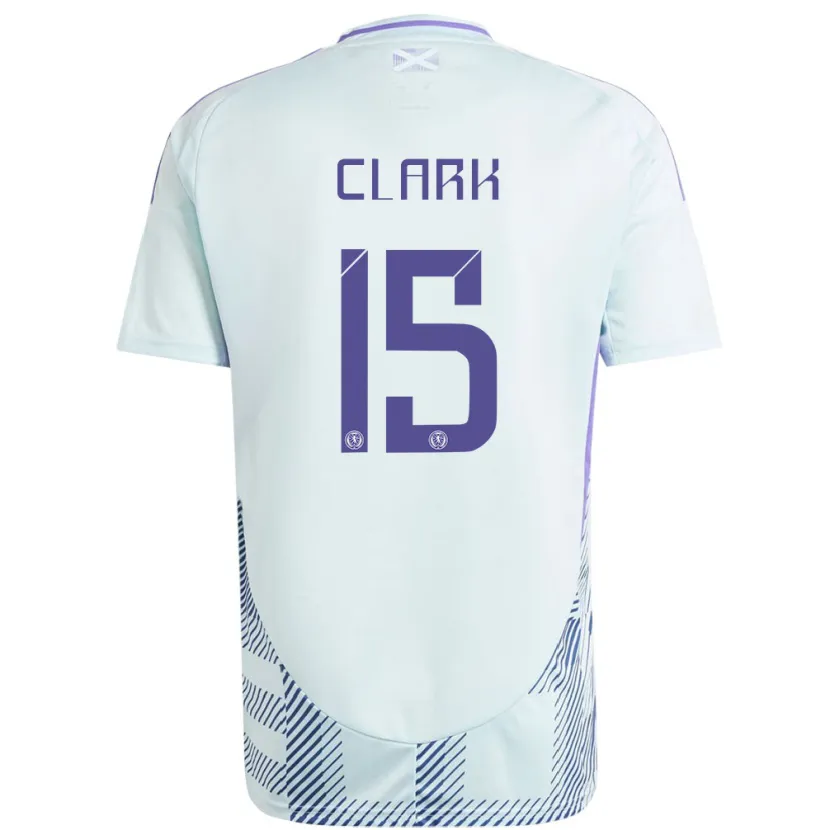 Danxen Hombre Camiseta Escocia Jenna Clark #15 Azul Menta Claro 2ª Equipación 24-26 La Camisa