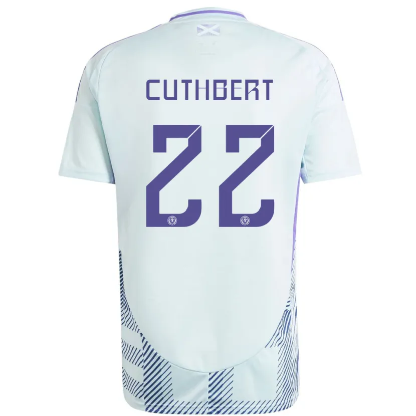 Danxen Hombre Camiseta Escocia Erin Cuthbert #22 Azul Menta Claro 2ª Equipación 24-26 La Camisa