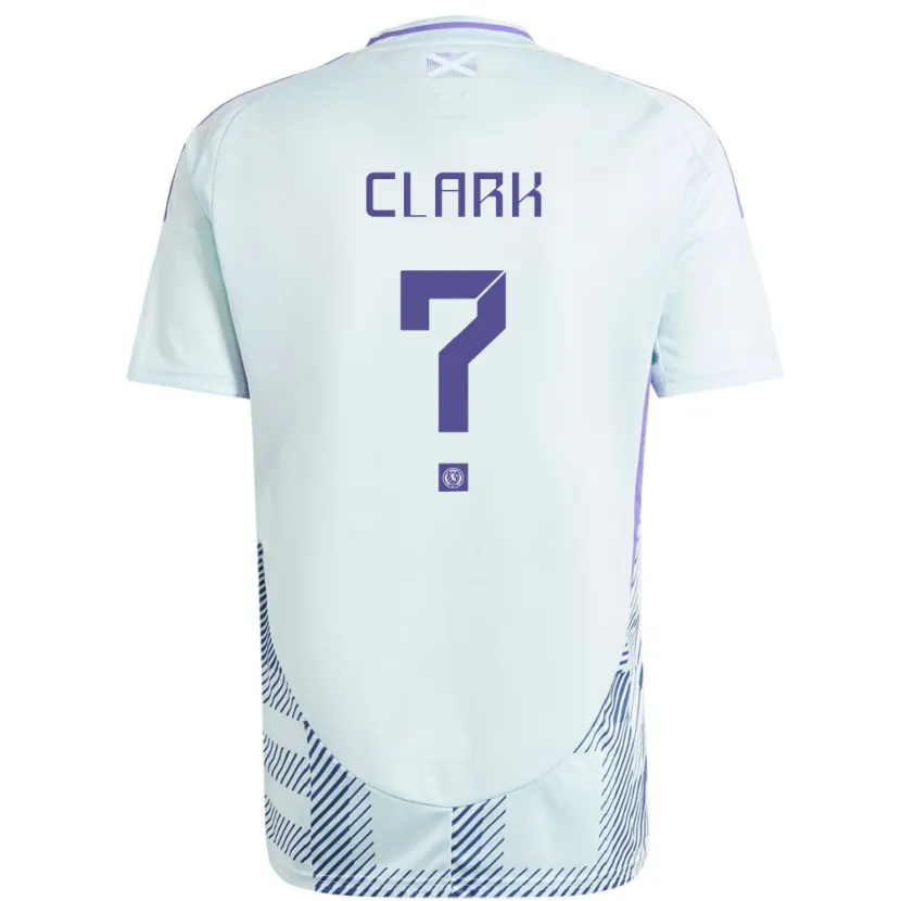 Danxen Hombre Camiseta Escocia Kelly Clark #0 Azul Menta Claro 2ª Equipación 24-26 La Camisa