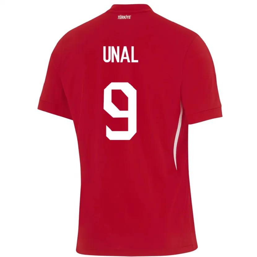 Danxen Hombre Camiseta Turquía Enes Ünal #9 Rojo 2ª Equipación 24-26 La Camisa