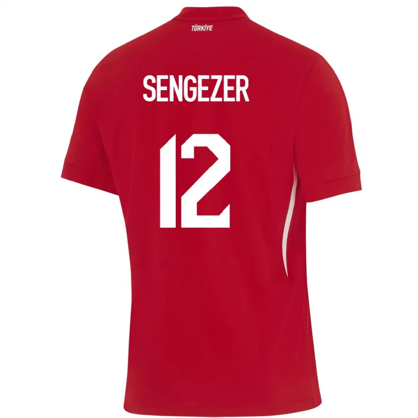 Danxen Hombre Camiseta Turquía Muhammed Şengezer #12 Rojo 2ª Equipación 24-26 La Camisa