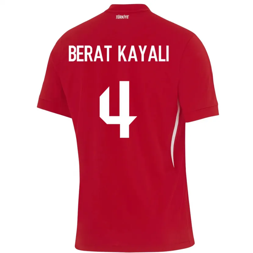 Danxen Hombre Camiseta Turquía Hasan Berat Kayalı #4 Rojo 2ª Equipación 24-26 La Camisa