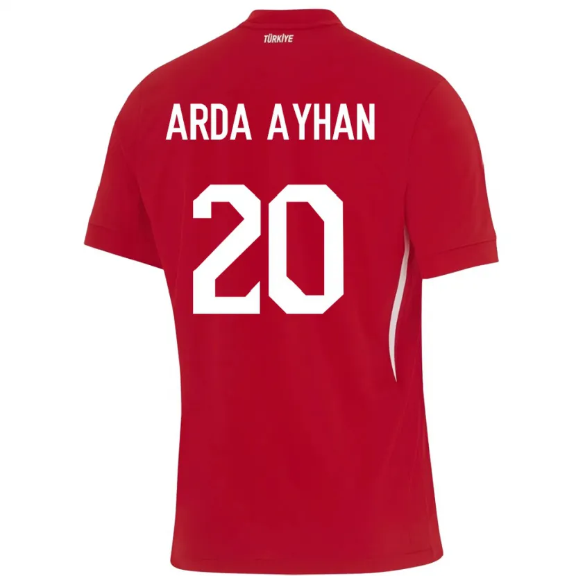 Danxen Hombre Camiseta Turquía Murat Arda Ayhan #20 Rojo 2ª Equipación 24-26 La Camisa