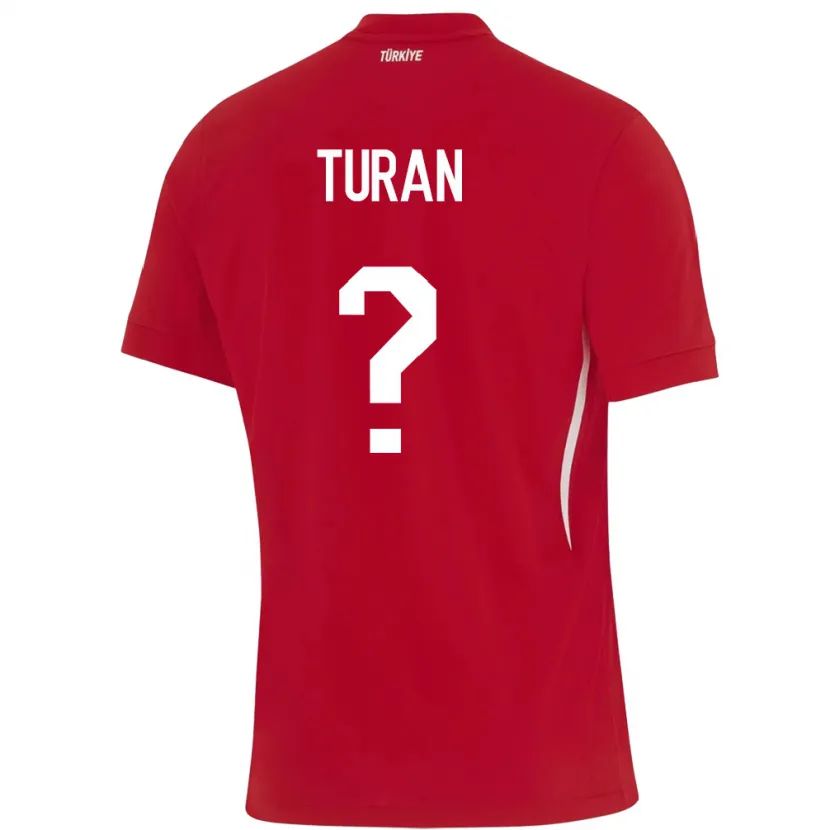 Danxen Hombre Camiseta Turquía Hasan Turan #0 Rojo 2ª Equipación 24-26 La Camisa