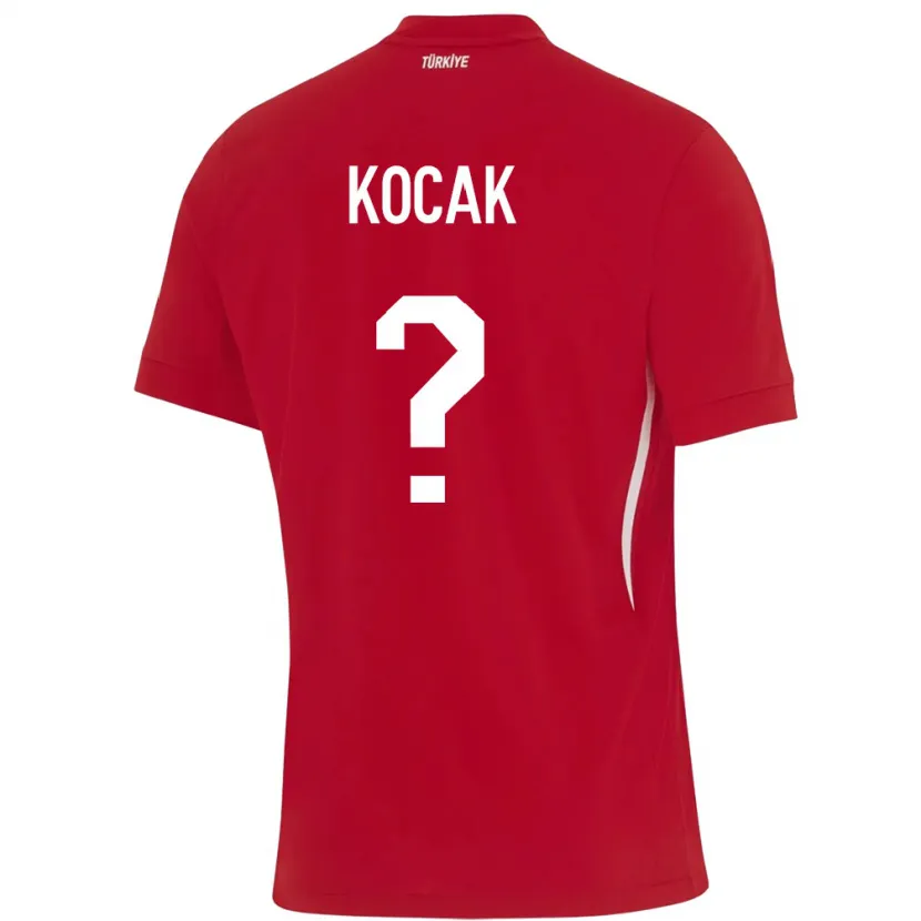 Danxen Hombre Camiseta Turquía Furkan Koçak #0 Rojo 2ª Equipación 24-26 La Camisa