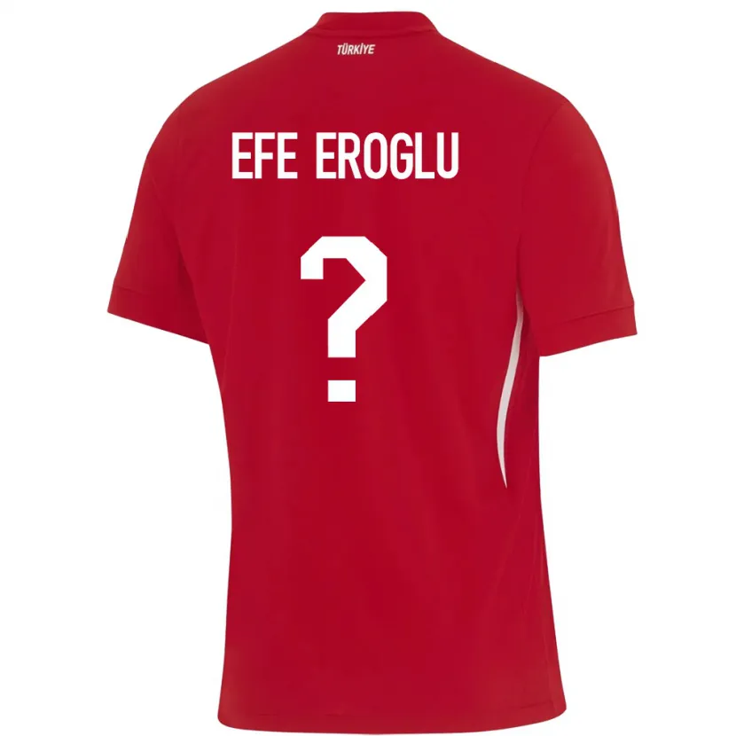 Danxen Hombre Camiseta Turquía Cem Efe Eroğlu #0 Rojo 2ª Equipación 24-26 La Camisa