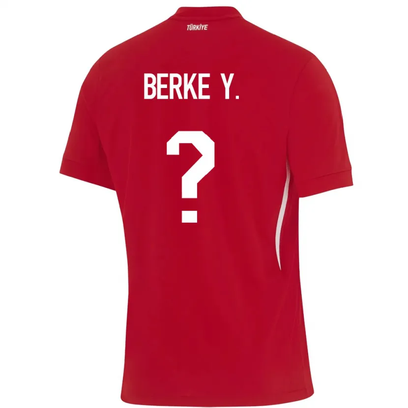 Danxen Hombre Camiseta Turquía Berke Yıldırım #0 Rojo 2ª Equipación 24-26 La Camisa