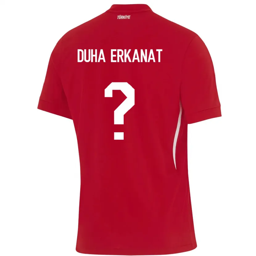 Danxen Hombre Camiseta Turquía Ahmet Duha Erkanat #0 Rojo 2ª Equipación 24-26 La Camisa