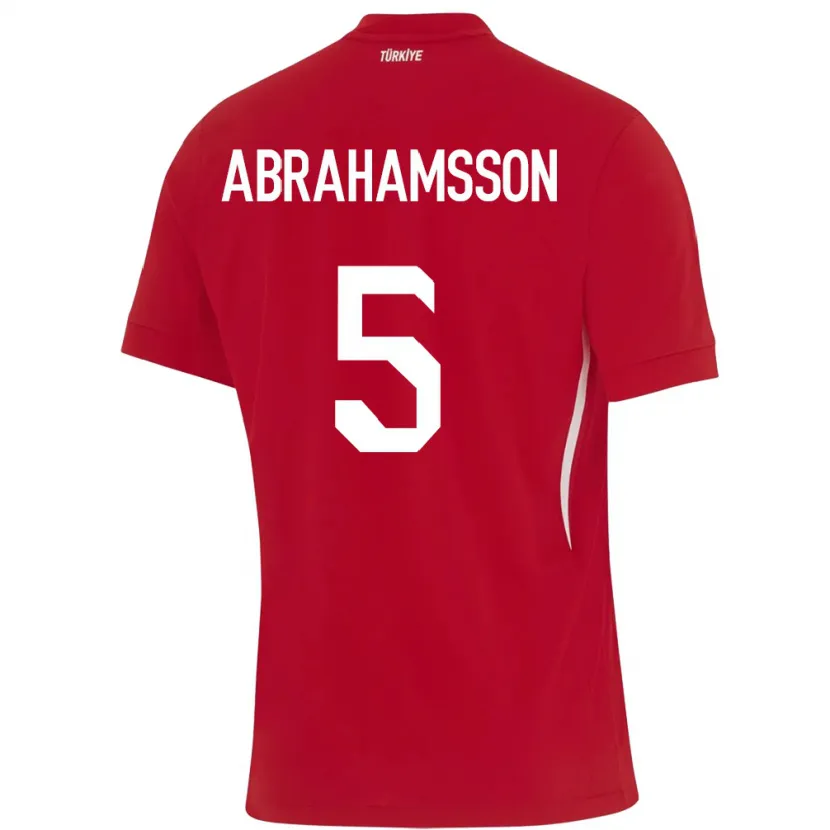Danxen Hombre Camiseta Turquía Sejde Aylin Abrahamsson #5 Rojo 2ª Equipación 24-26 La Camisa