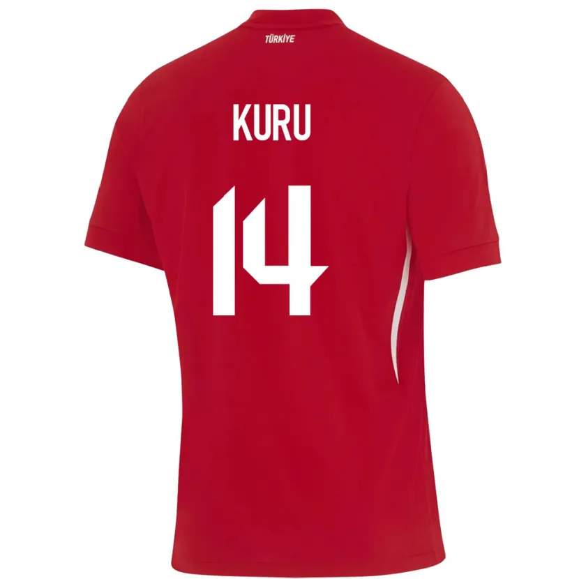 Danxen Hombre Camiseta Turquía Büşra Kuru #14 Rojo 2ª Equipación 24-26 La Camisa