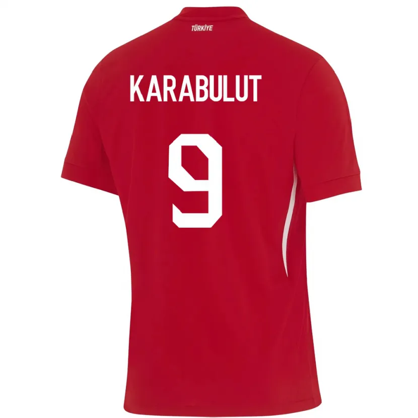 Danxen Hombre Camiseta Turquía Arzu Karabulut #9 Rojo 2ª Equipación 24-26 La Camisa