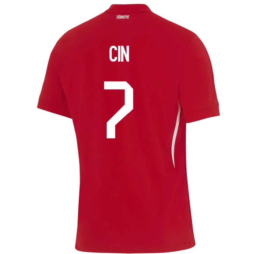 Danxen Hombre Camiseta Turquía Miray Cin #7 Rojo 2ª Equipación 24-26 La Camisa
