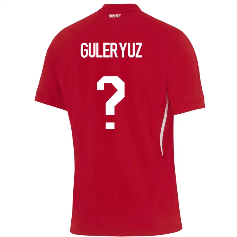Danxen Hombre Camiseta Turquía Göknur Güleryüz #0 Rojo 2ª Equipación 24-26 La Camisa