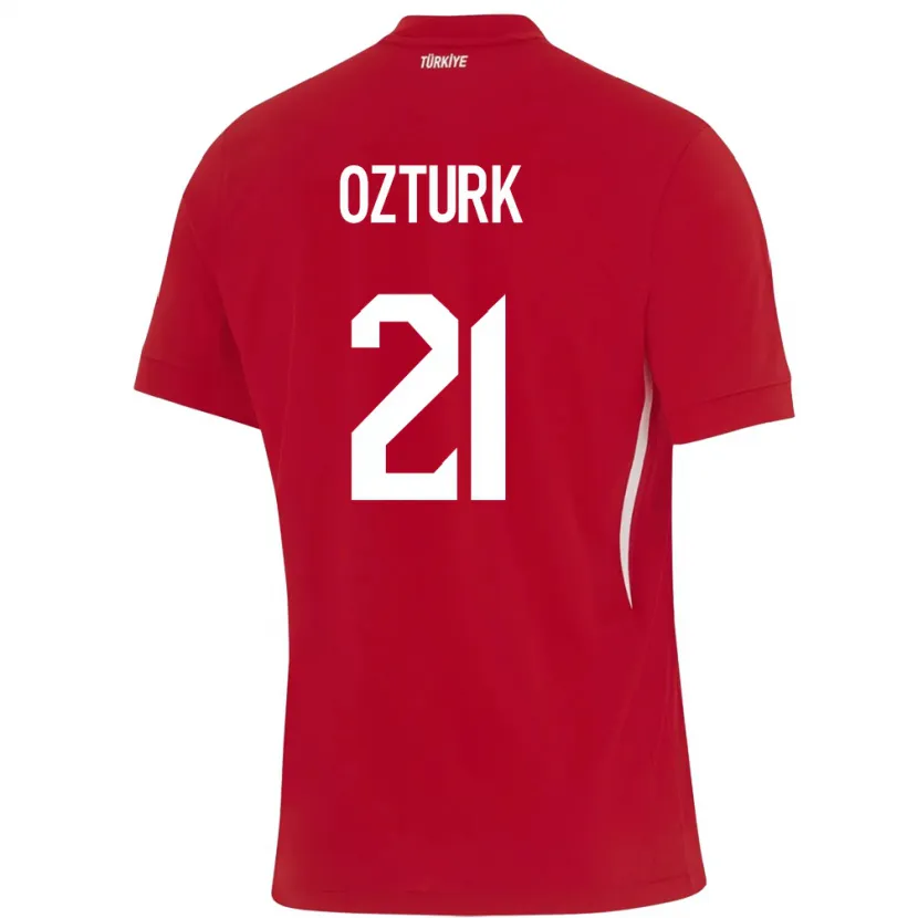 Danxen Hombre Camiseta Turquía Melike Öztürk #21 Rojo 2ª Equipación 24-26 La Camisa