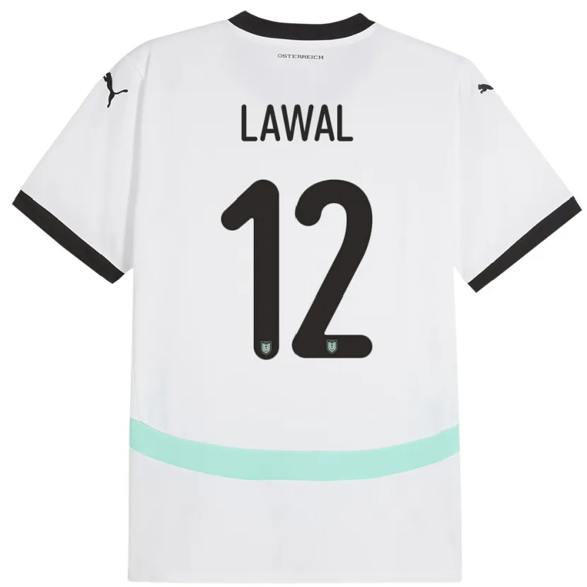 Danxen Hombre Camiseta Austria Tobias Lawal #12 Blanco 2ª Equipación 24-26 La Camisa