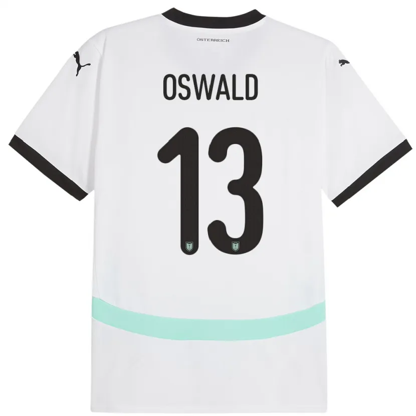 Danxen Hombre Camiseta Austria Moritz Oswald #13 Blanco 2ª Equipación 24-26 La Camisa