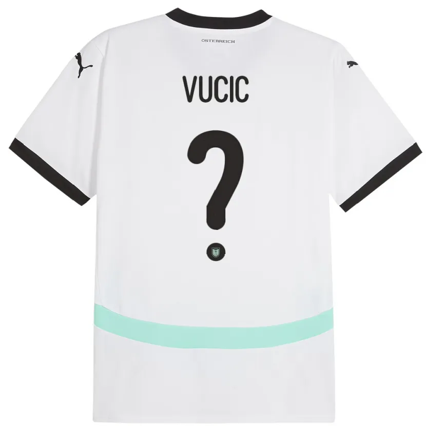 Danxen Hombre Camiseta Austria Romeo Vucic #0 Blanco 2ª Equipación 24-26 La Camisa