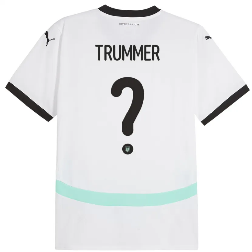Danxen Hombre Camiseta Austria Tim Trummer #0 Blanco 2ª Equipación 24-26 La Camisa