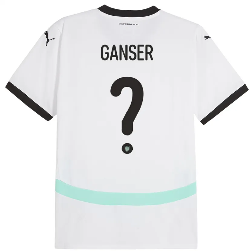 Danxen Hombre Camiseta Austria Emil Ganser #0 Blanco 2ª Equipación 24-26 La Camisa
