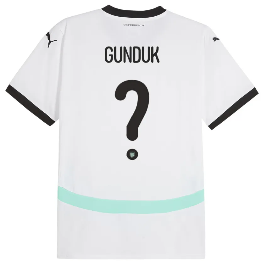 Danxen Hombre Camiseta Austria Devran Gündük #0 Blanco 2ª Equipación 24-26 La Camisa
