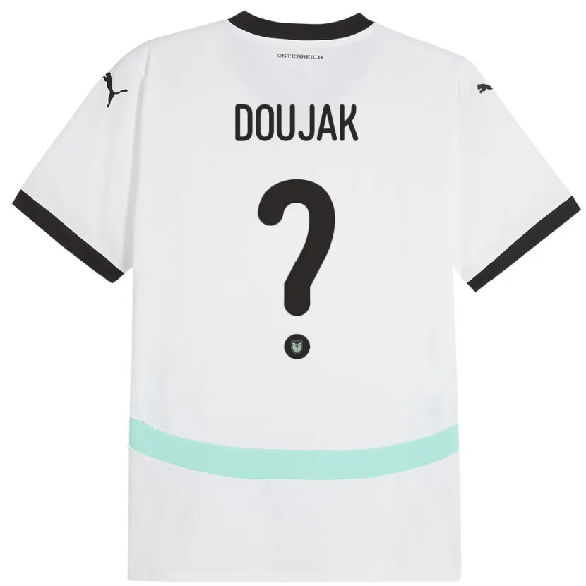 Danxen Hombre Camiseta Austria Moritz Doujak #0 Blanco 2ª Equipación 24-26 La Camisa