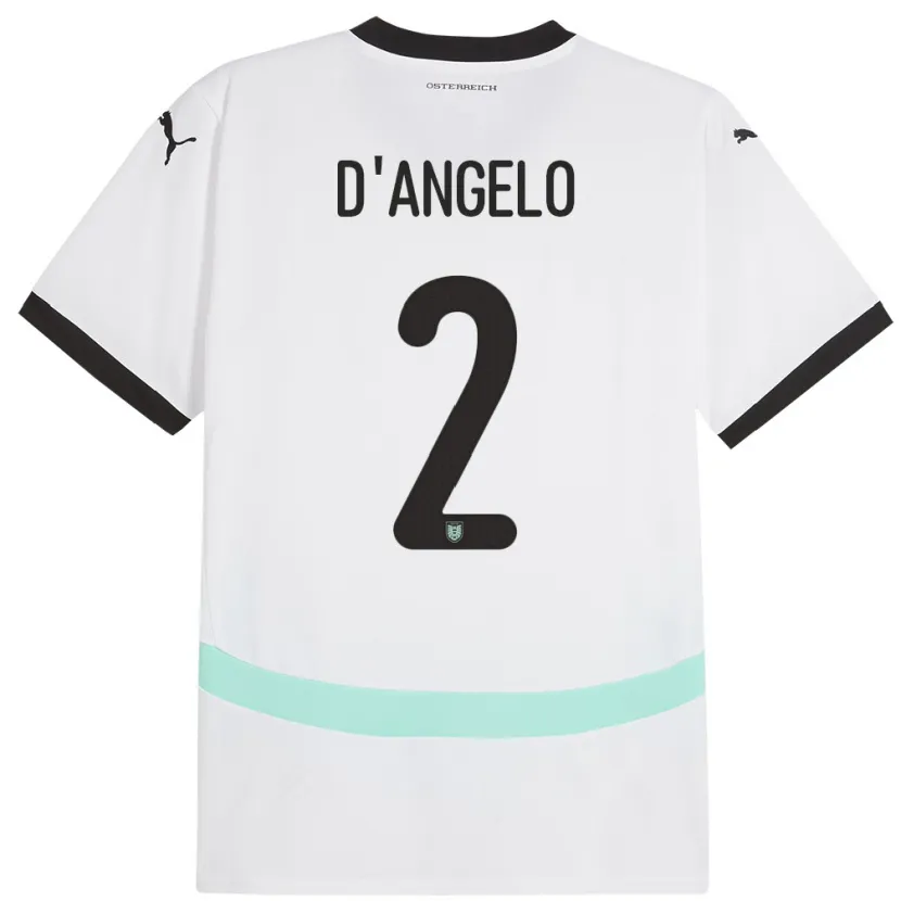 Danxen Hombre Camiseta Austria Chiara D’angelo #2 Blanco 2ª Equipación 24-26 La Camisa