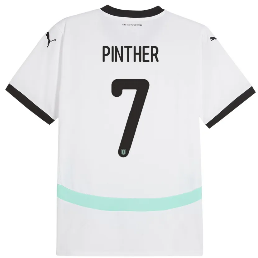 Danxen Hombre Camiseta Austria Viktoria Pinther #7 Blanco 2ª Equipación 24-26 La Camisa