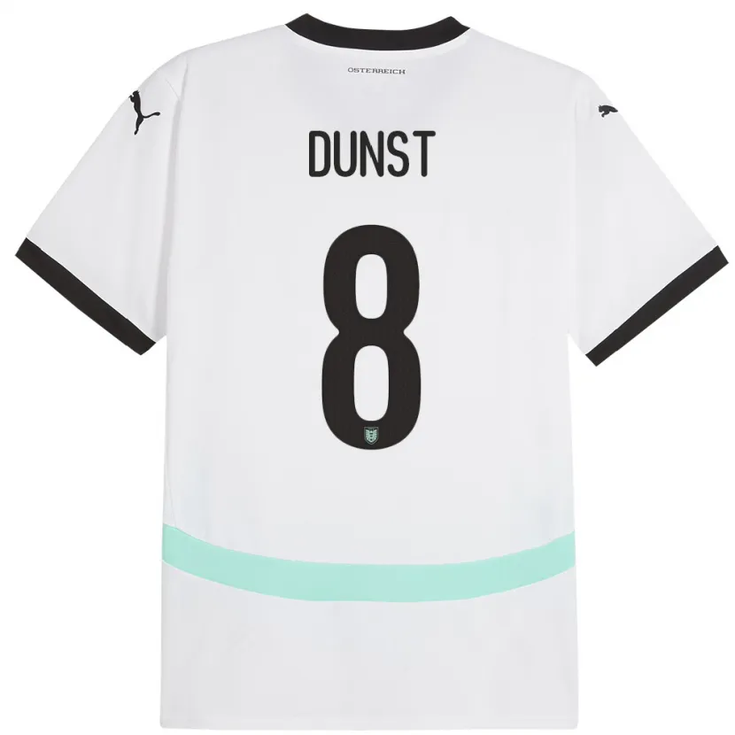 Danxen Hombre Camiseta Austria Barbara Dunst #8 Blanco 2ª Equipación 24-26 La Camisa