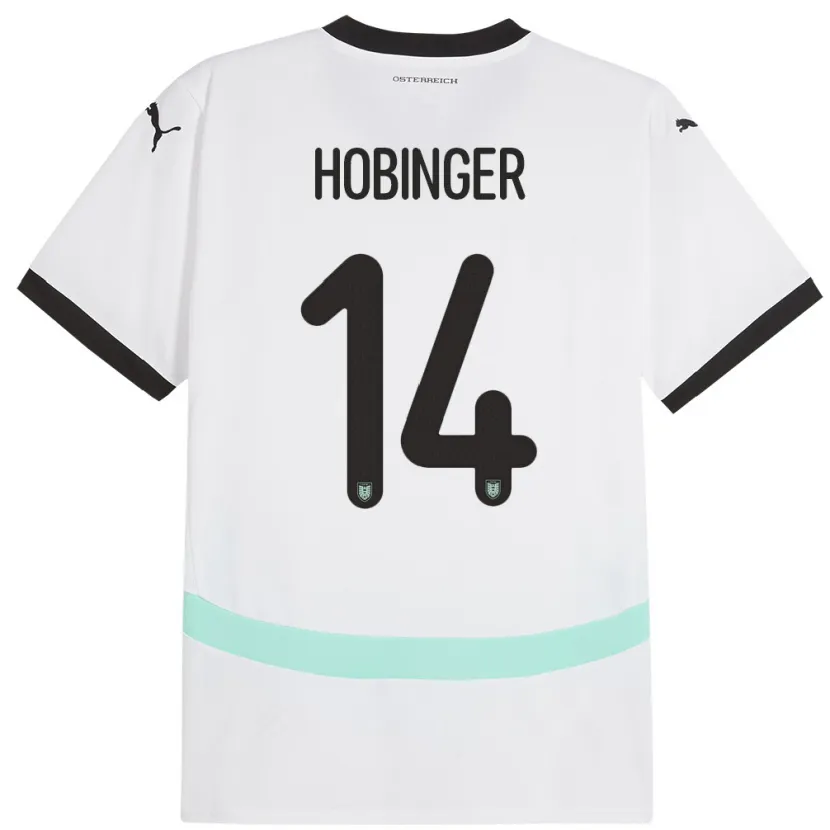 Danxen Hombre Camiseta Austria Marie Höbinger #14 Blanco 2ª Equipación 24-26 La Camisa
