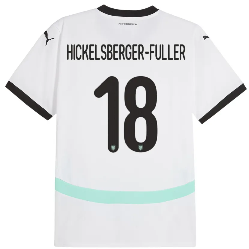 Danxen Hombre Camiseta Austria Julia Hickelsberger-Füller #18 Blanco 2ª Equipación 24-26 La Camisa