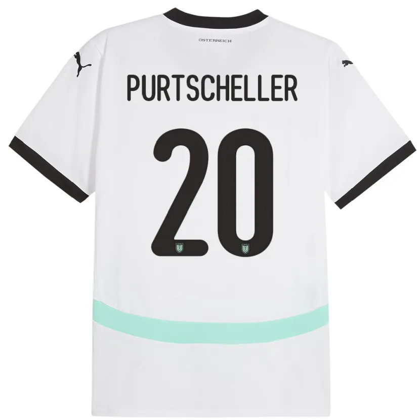 Danxen Hombre Camiseta Austria Lilli Purtscheller #20 Blanco 2ª Equipación 24-26 La Camisa