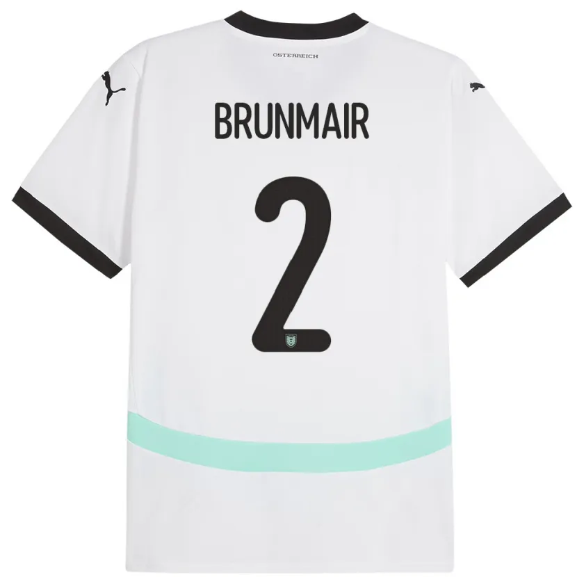 Danxen Hombre Camiseta Austria Livia Brunmair #2 Blanco 2ª Equipación 24-26 La Camisa
