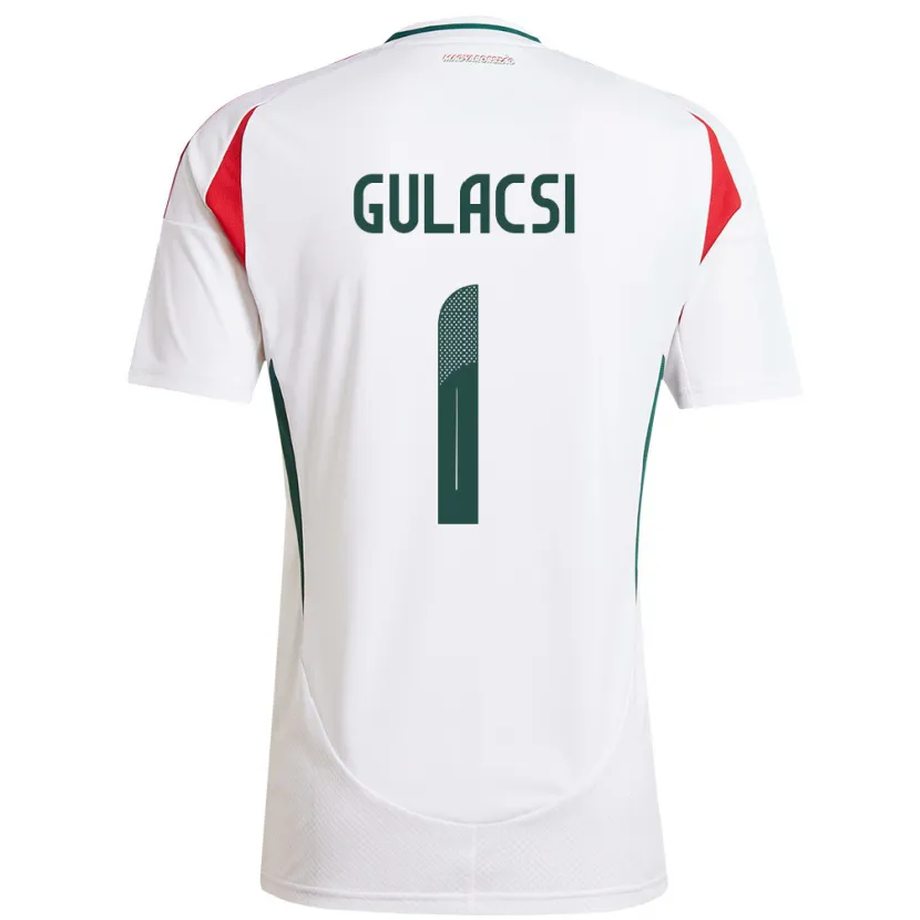 Danxen Hombre Camiseta Hungría Péter Gulácsi #1 Blanco 2ª Equipación 24-26 La Camisa